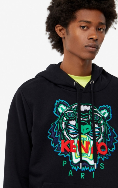 Kenzo Men Tiger Hoodie Sweatshirt Black